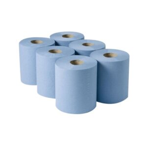 Blue Roll Centre Feed - 80m long. 6 in a Pack